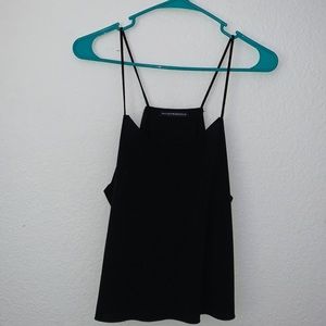 Black spaghetti strap tank top with v-neck!